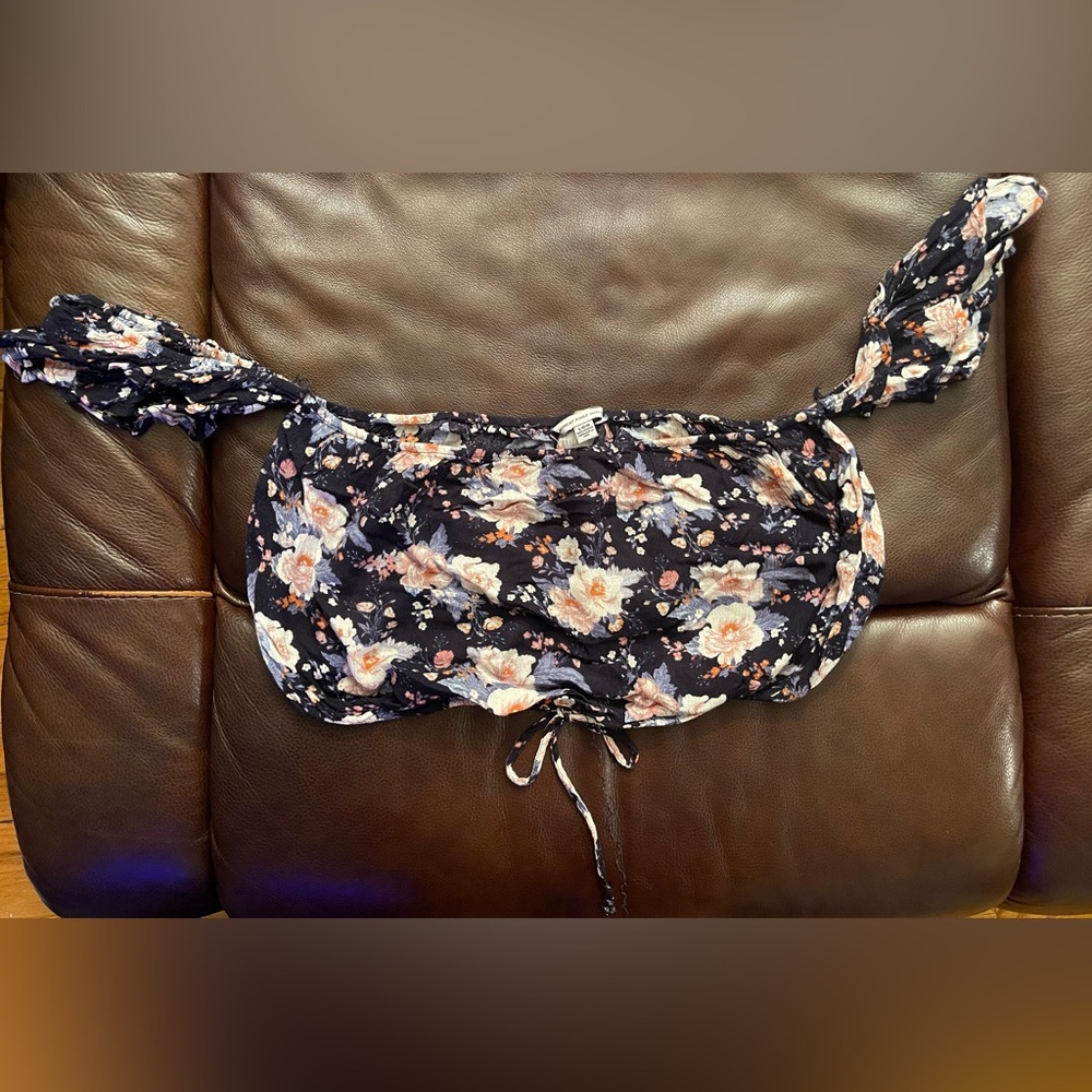 American eagle, top size large, bottom size medium, blue floral print